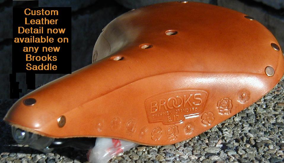 Custom Leather Detail on Brooks Saddles 
