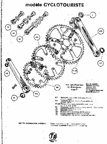 TA Cyclotouriste exploded view